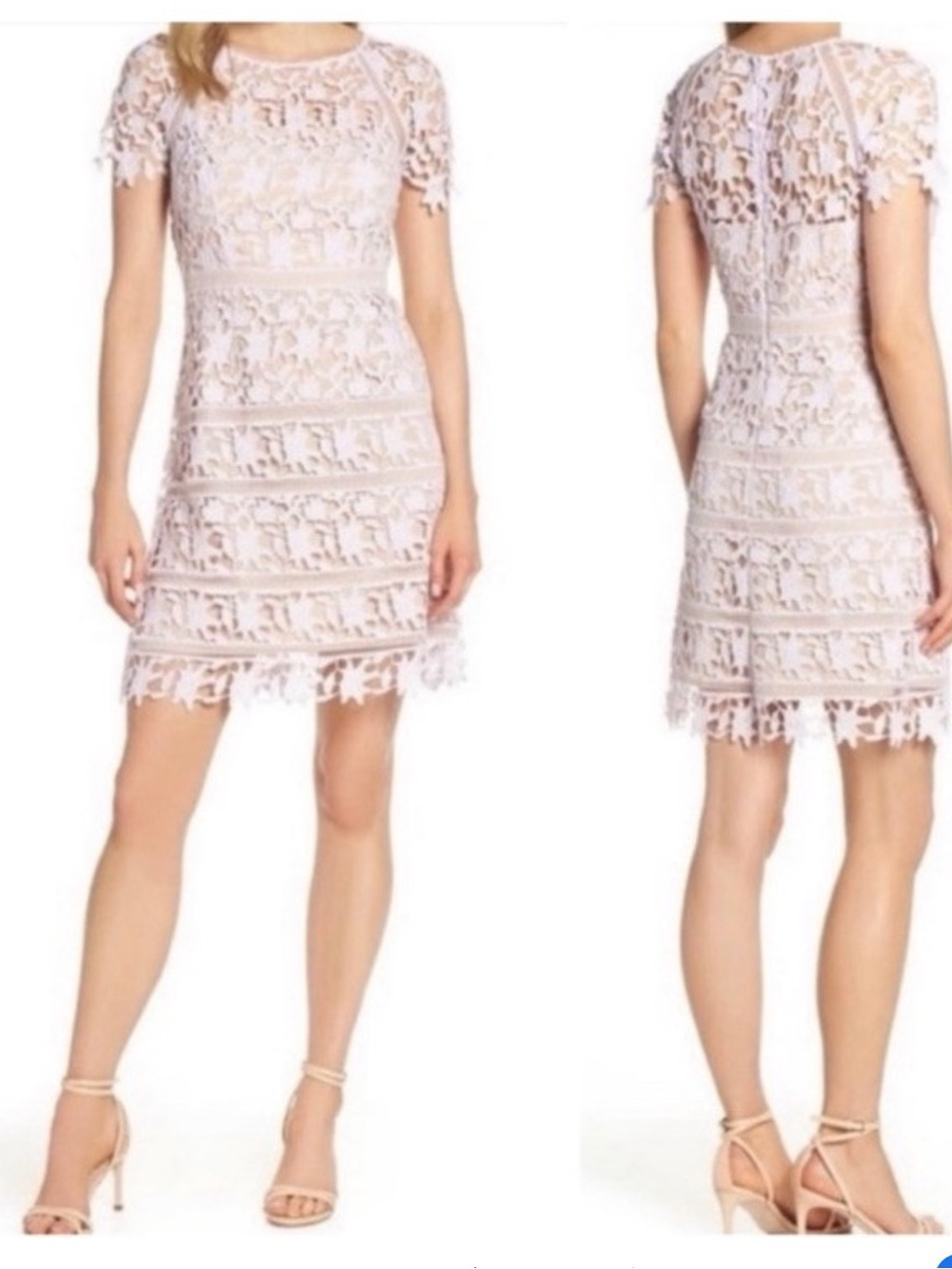 Eliza J Open Lace Overlay Sheath Dress